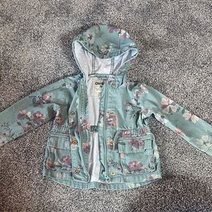 OshKosh B'gosh Kids Floral Raincoat - Teal and Pink